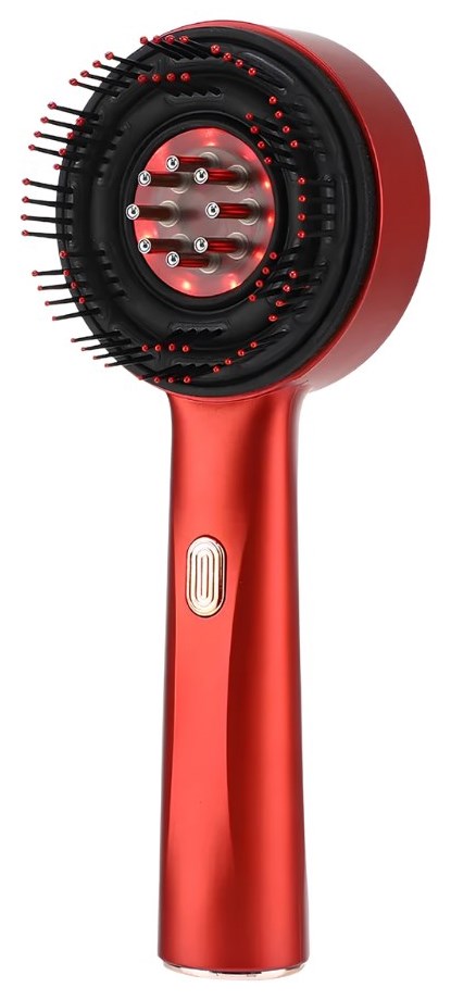 Head of the Laser Red Light Therapy Comb, red light active around the bristles